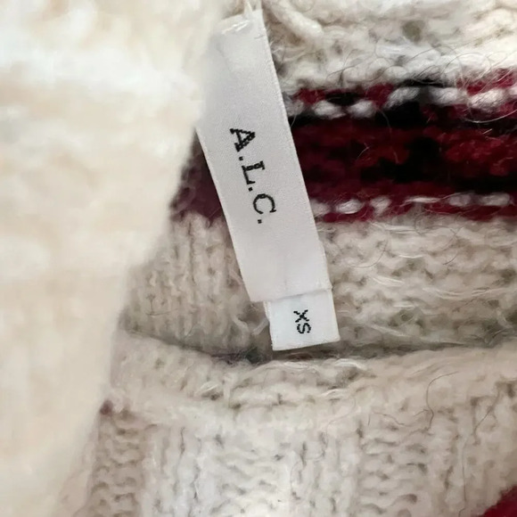A.L.C. Zaira Striped Turtleneck Sweater Mohair Blend size XS - Picture 4 of 8
